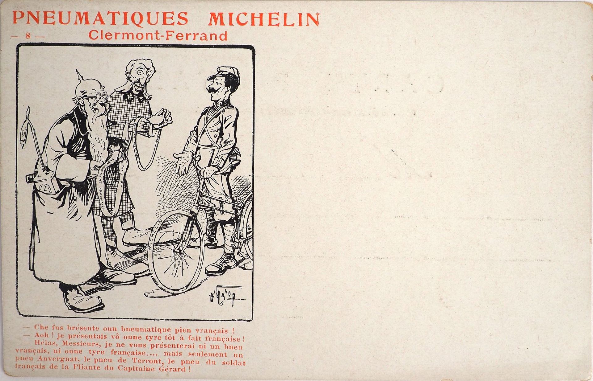 Null Cyclisme/Michelin/O'Galop . Superbe et rare carte neuve faisant l'apologie &hellip;