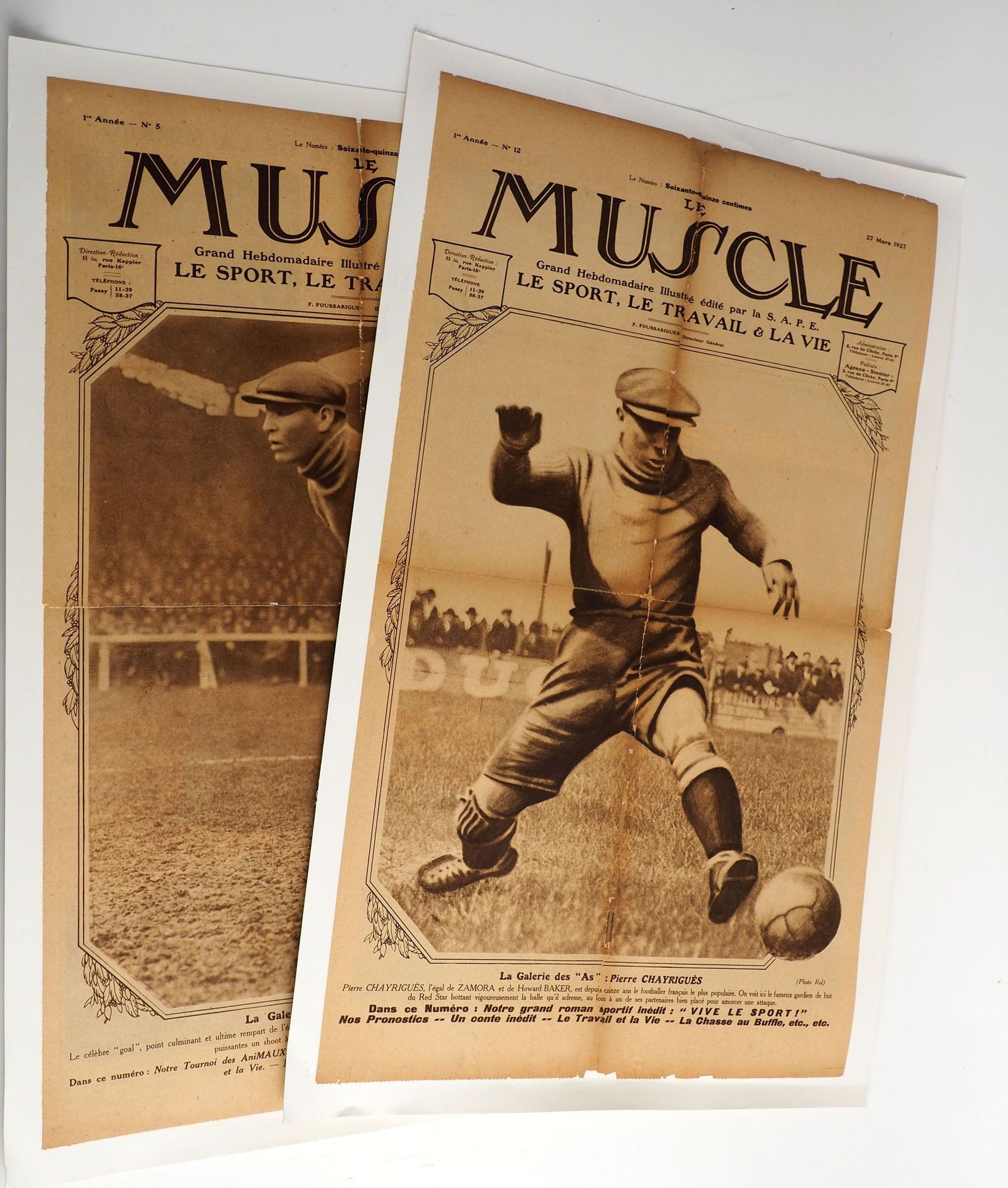 Null Football/Goals/Cottenet/Chayrigues/Muscle/Red Star. Two sepia pages of the &hellip;