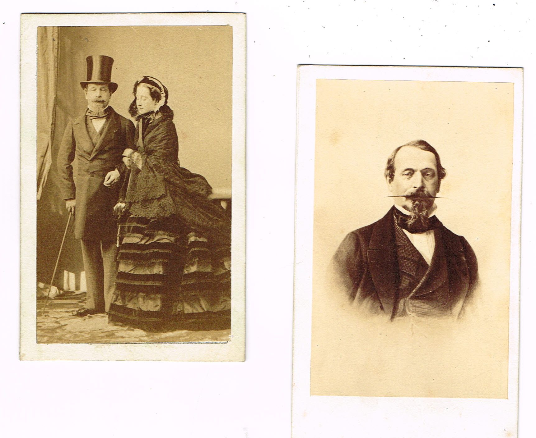 Null NAPOLEON III / Set of 2 original photographs in business card format: Portr&hellip;