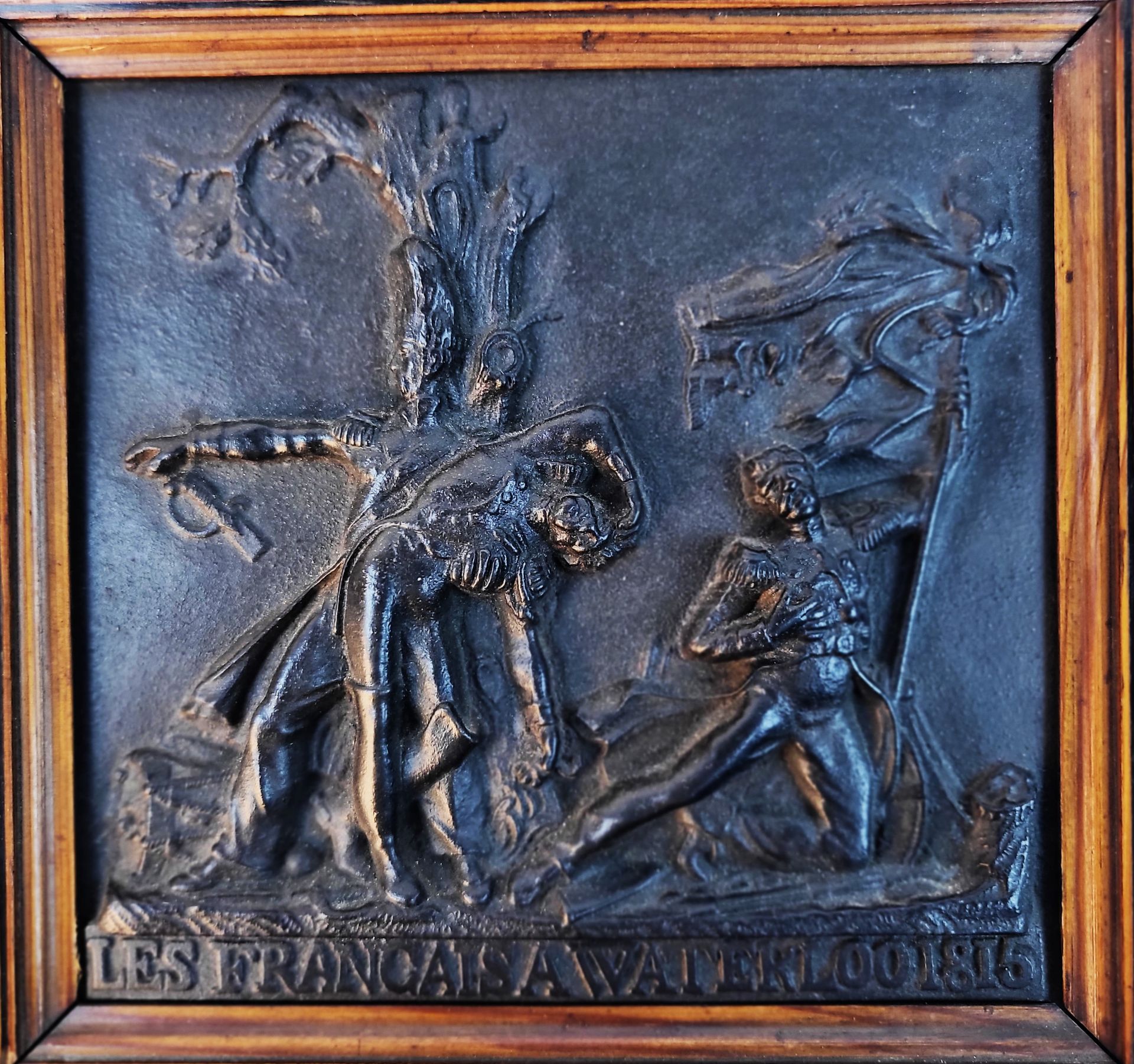 Null NAPOLEÓN - WATERLOO / "Los franceses en Waterloo 1815": placa de hierro fun&hellip;
