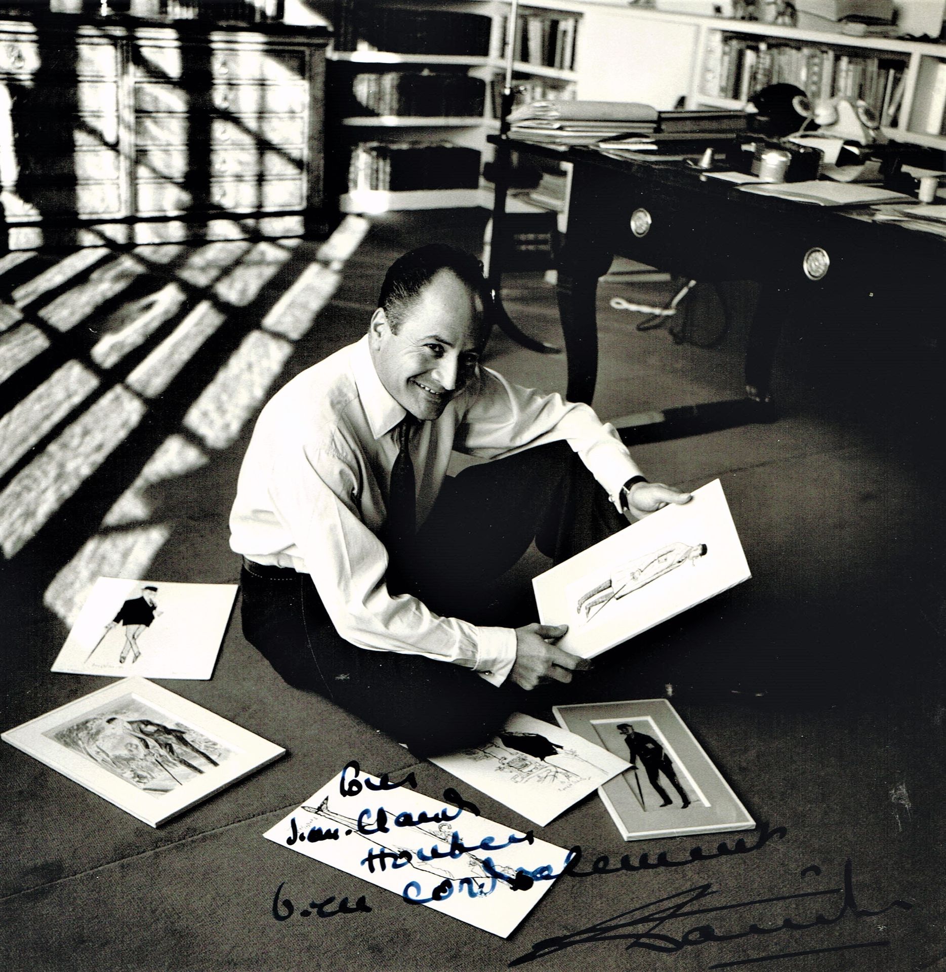 Null 皮埃尔-达尼诺斯（1913-2005，作家和幽默大师）/巴黎J.Ph.夏邦尼耶拍摄的原始照片（背面盖章），由他奉献并签名（20 x 20厘米）。