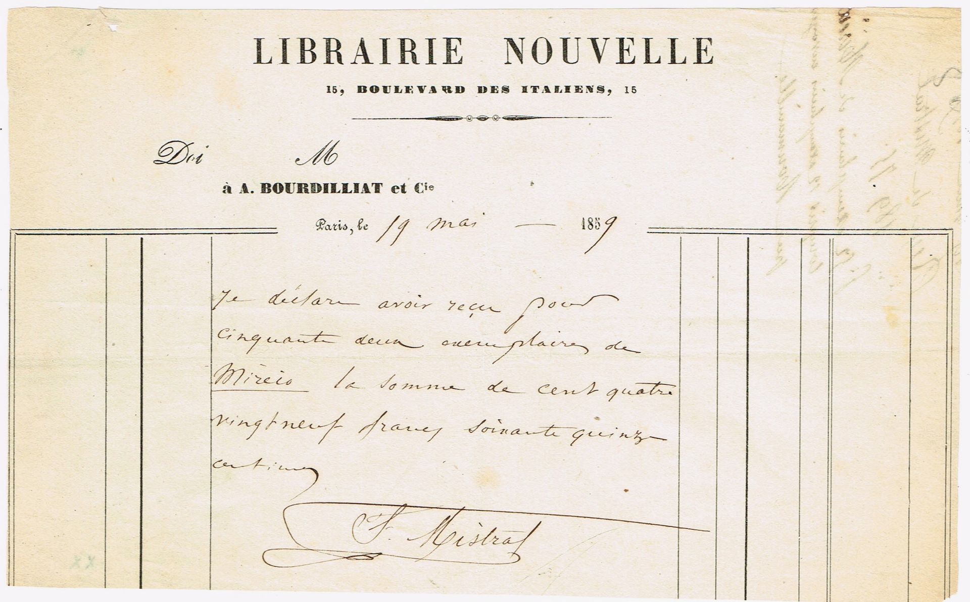 Null 弗雷德里克-米斯特拉尔（1830-1914年，作家和Félibrige的创始人，1904年获得诺贝尔文学奖）/特别文件：弗雷德里克-米斯特拉尔收到了他&hellip;