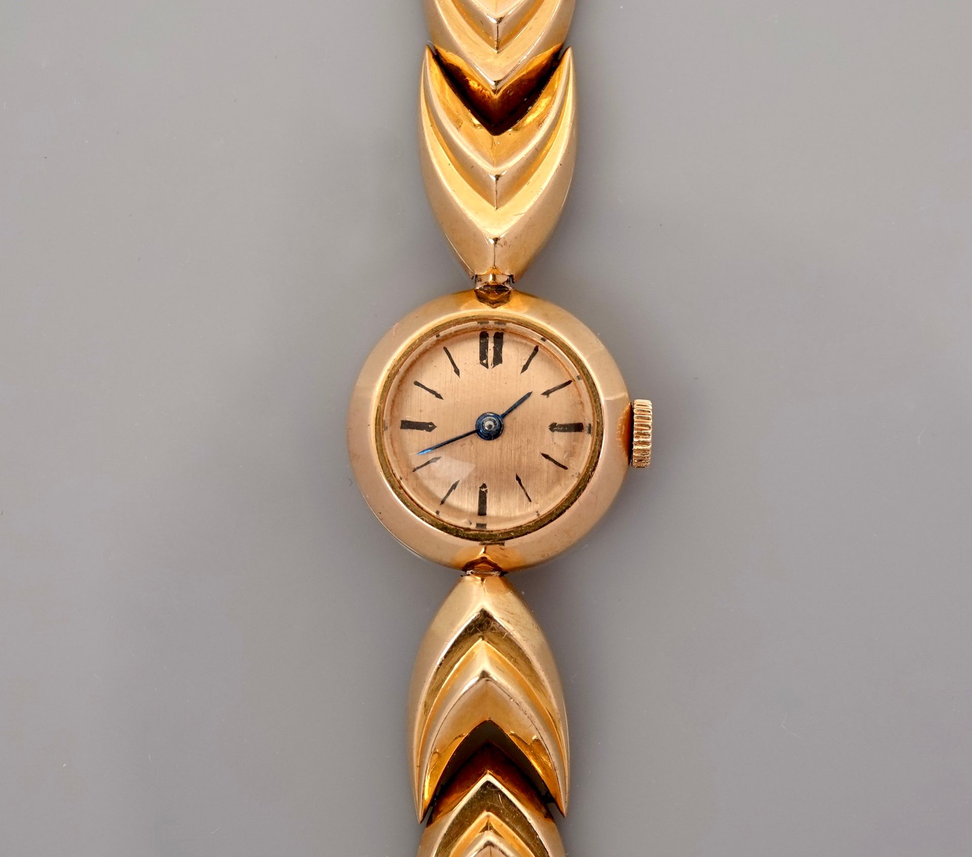 Null Bracelet montre de dame en or jaune, 750 MM, boîtier rond, diamètre 14 mm, &hellip;