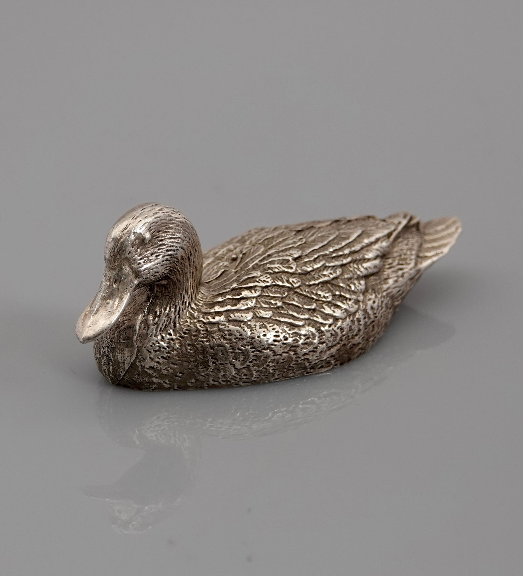 Null Ente in, Silber 925 MM, Länge 7 cm, Minerva-Stempel, Gewicht: 140gr. Brutto&hellip;