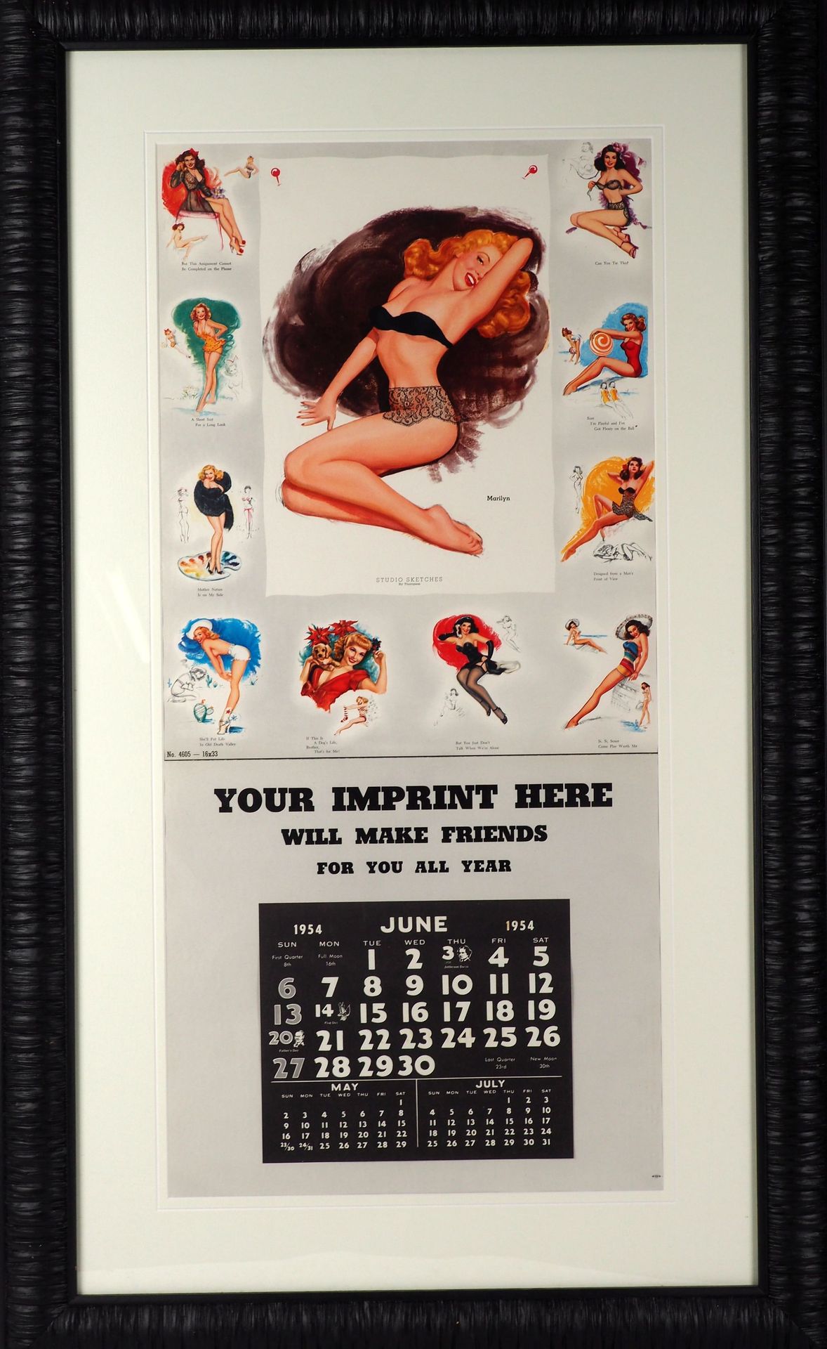 Null STATI UNITI D'AMERICA 
Calendario originale del giugno 1954 con disegno di &hellip;