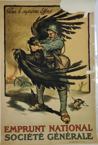 Null M.FALTER. "POUR LE SUPRÊME EFFORT" (Poilu strangling the German Eagle) - Em&hellip;