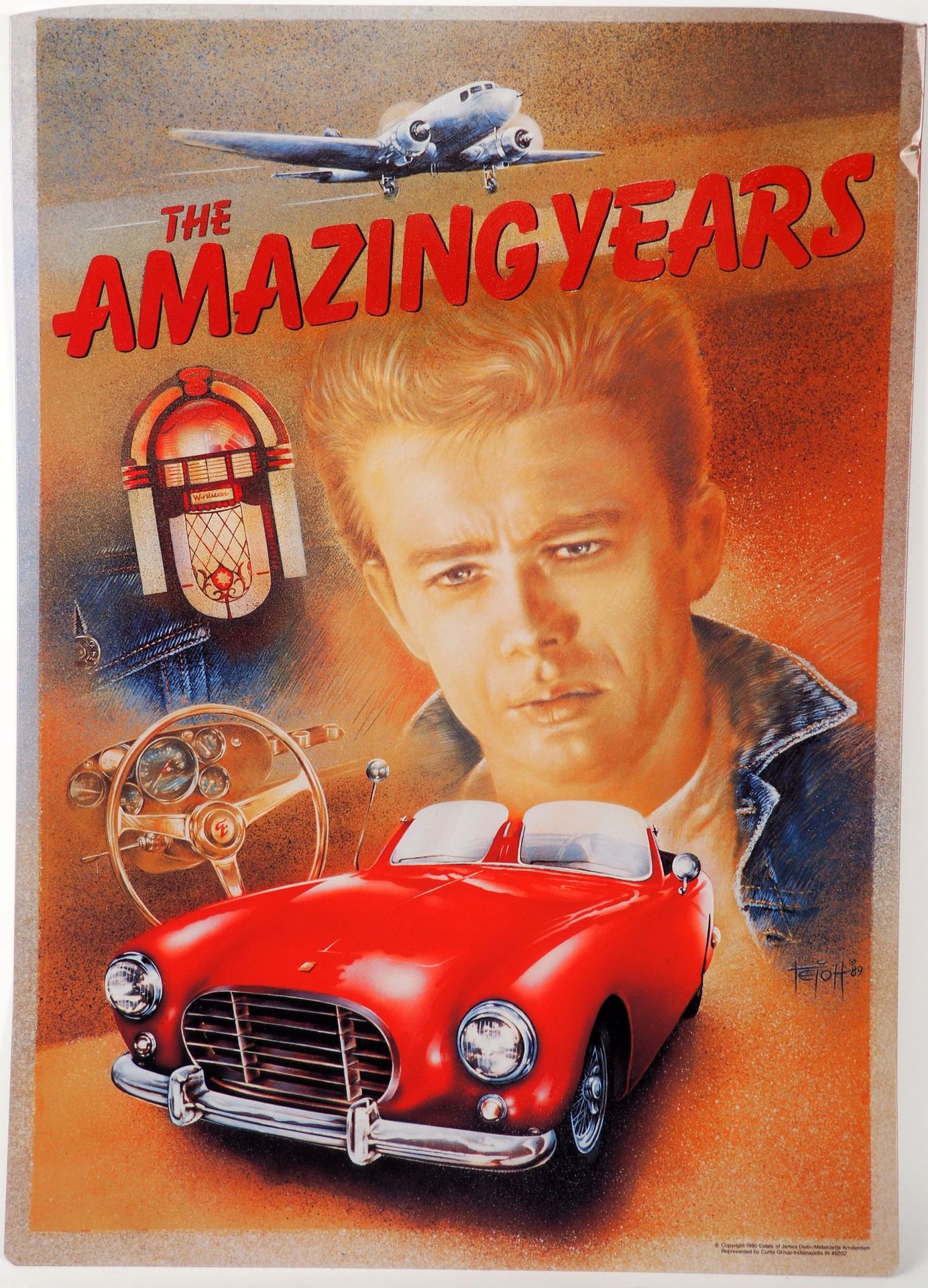 Null Enamelled plaque "The Amazing Years" with the effigy of James Dean, 1990
77&hellip;