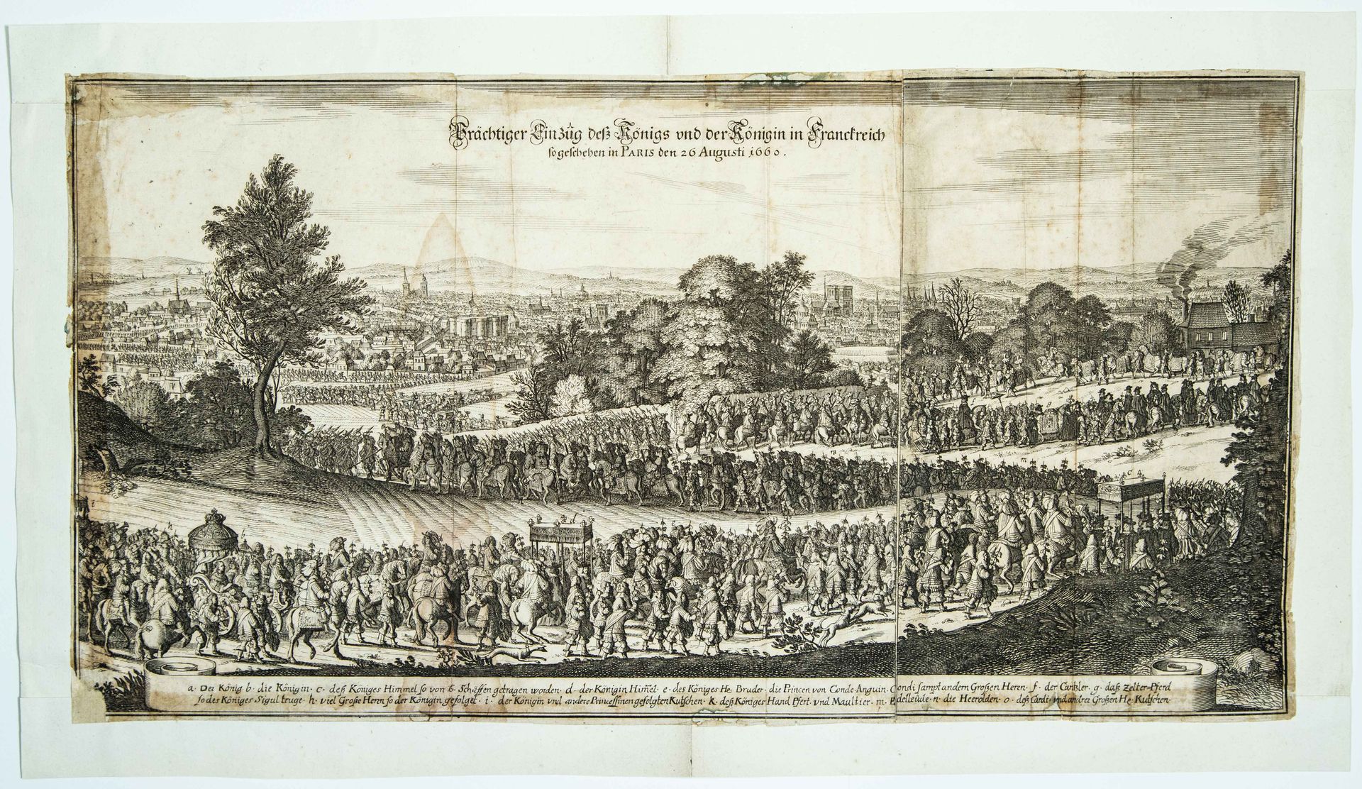 Null CORTÈGE DU ROI LOUIS XIV ET DE LA REINE entrant à PARIS le 26 août 1660. 17&hellip;