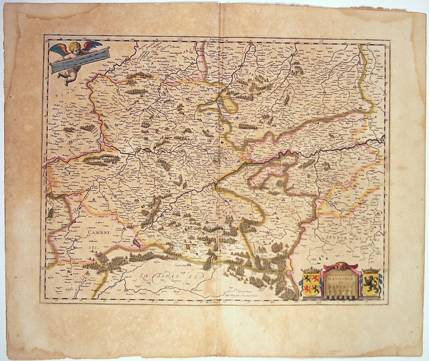 Null Carte XVIIe s. : BELGIQUE. NAMUR. HANNONIE. « Comitatuum Hannoniæ et Namurc&hellip;