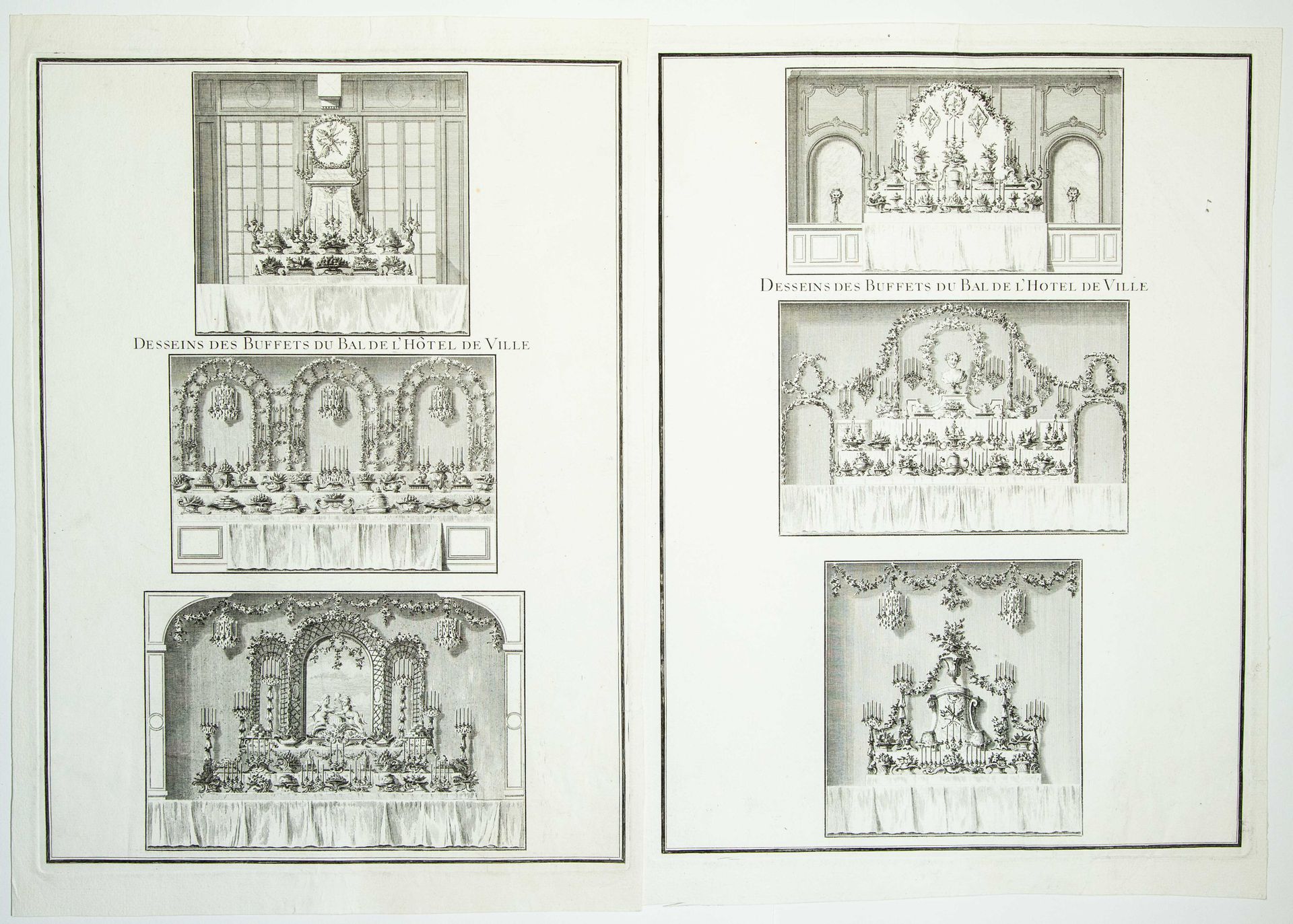 Null PARIGI. "Disegni dei buffet del ballo dell'Hôtel de Ville. Festeggiamenti p&hellip;