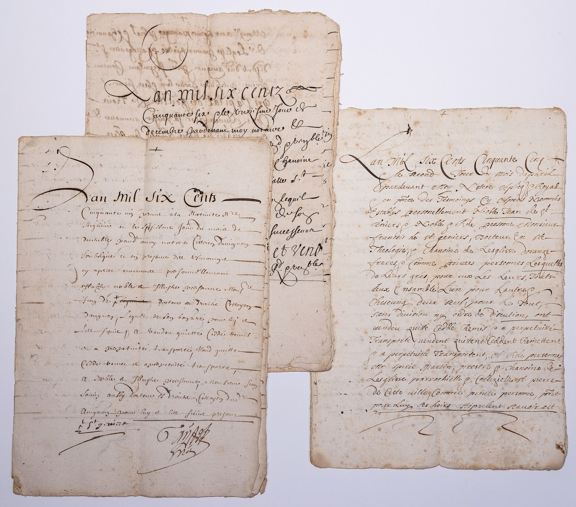 Null VAUCLUSE.3个关于AVIGNON和ORANGE公民的贵族家族DE SAINT GENIÈS的法案：1655年为MARTINY先生购买养老金，反&hellip;