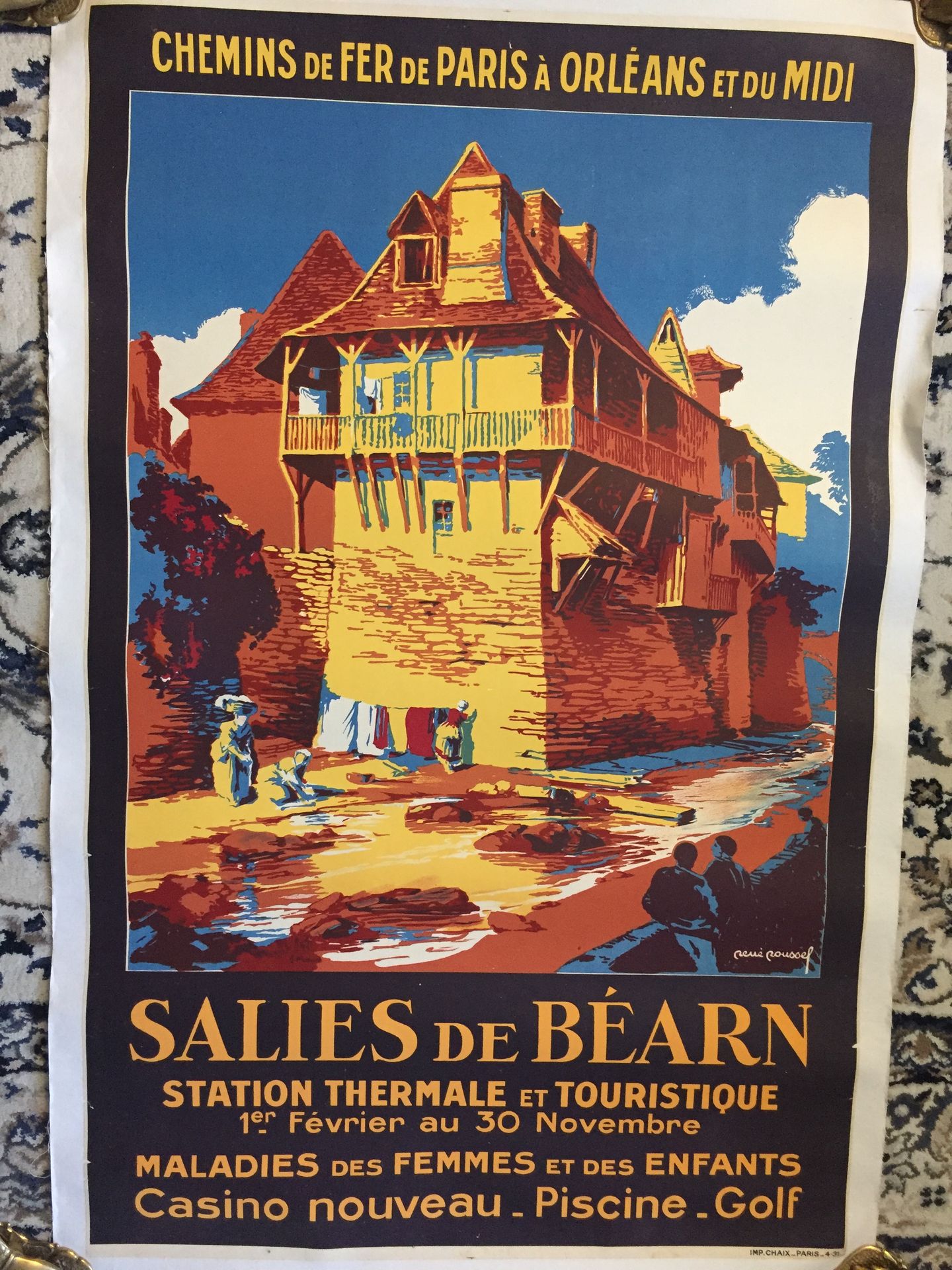 Null SALIES de BEARN. Station thermale et touristique. Affiche des Chemins de fe&hellip;