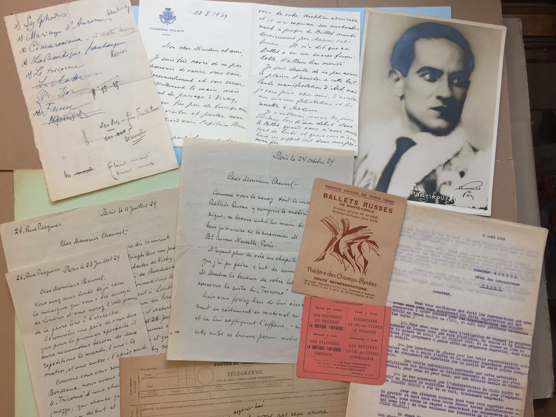 Null BALLETS RUSSES - Rare collection of original documents concerning the comin&hellip;