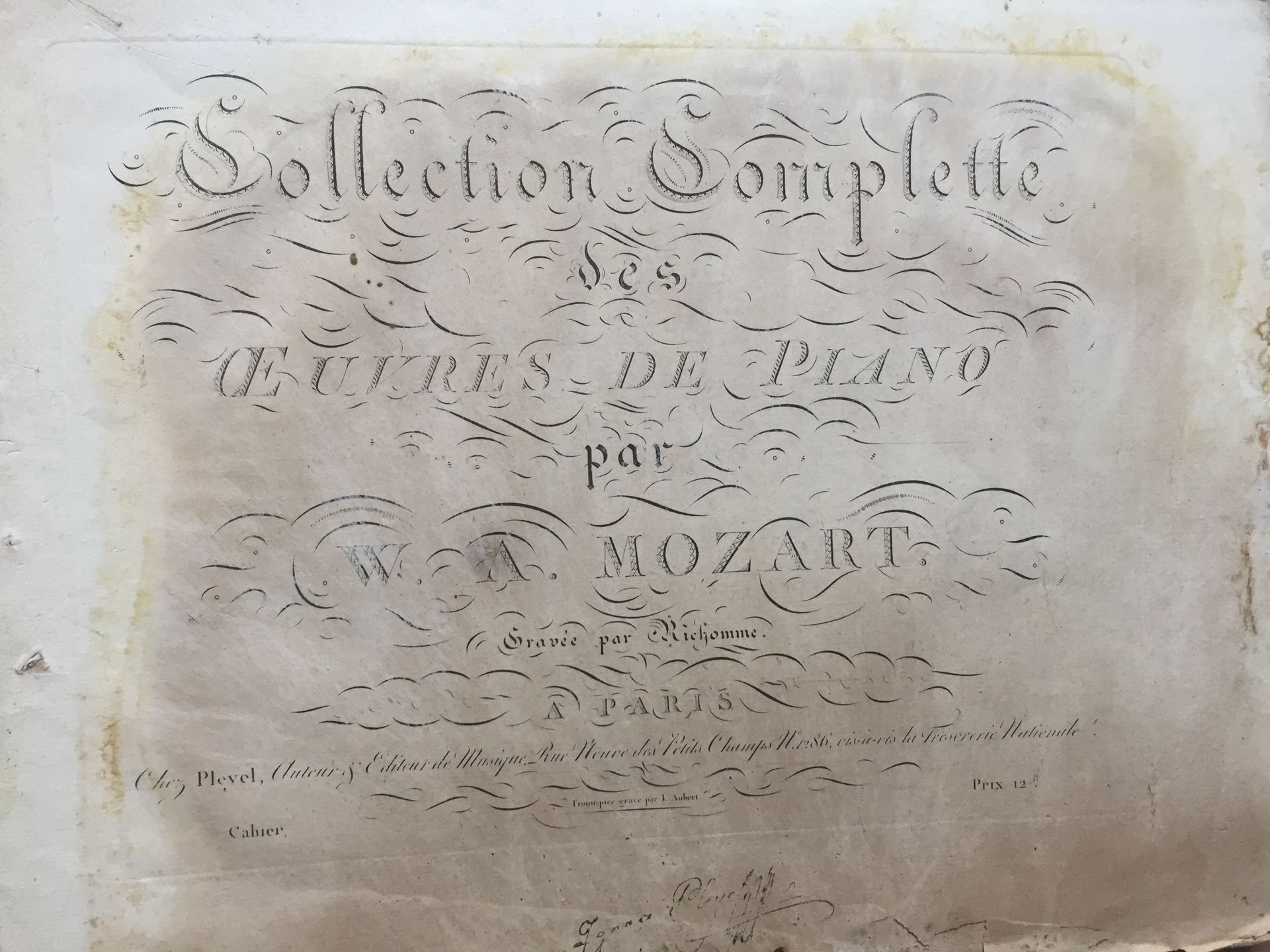 Null MOZART (W.-A.) 1756-1791: Collection complette des œuvres de piano...Gravée&hellip;