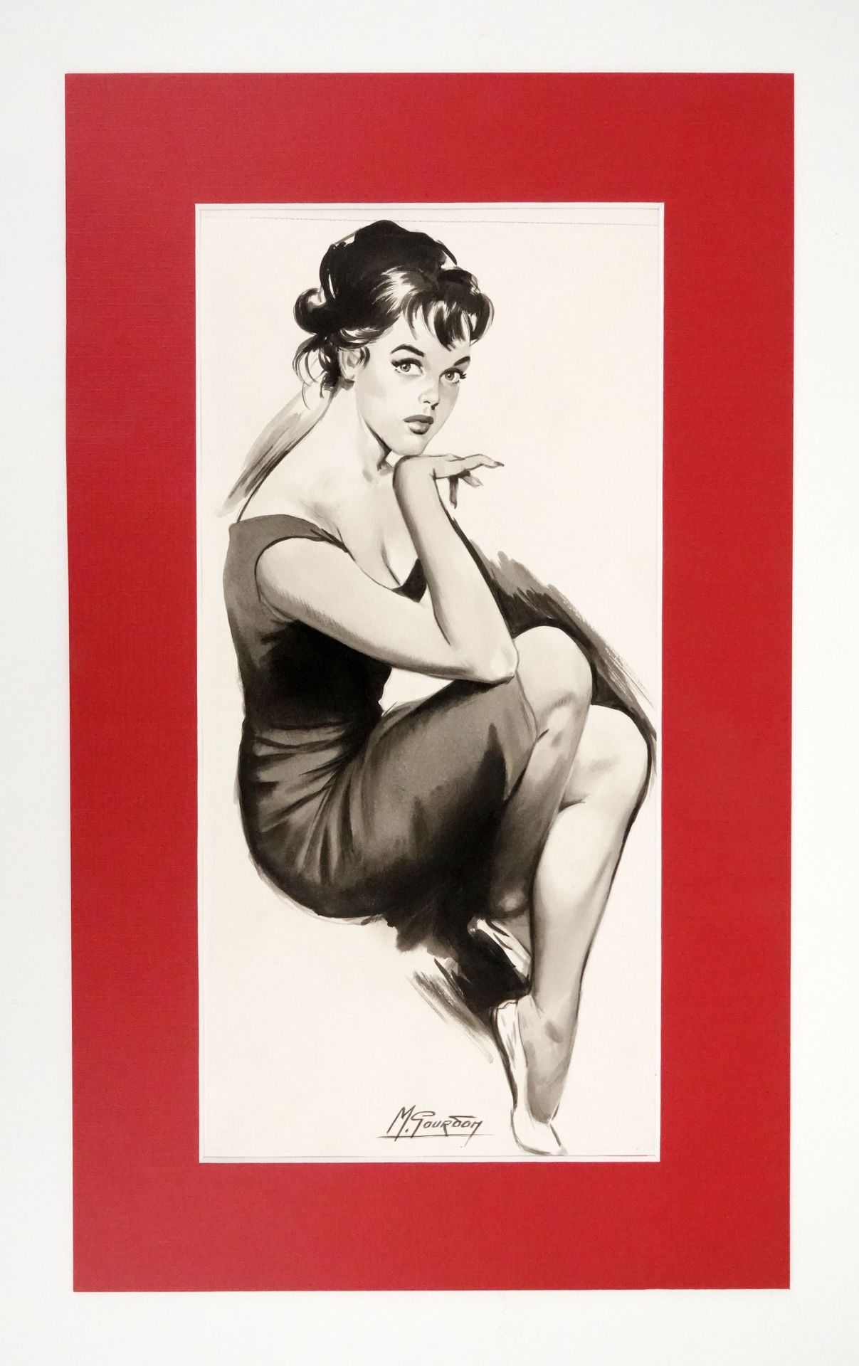 Null GOURDON Michel
代表一个女人的插图
铅笔、印度水墨，底部中央有签名
37 x 27 cm