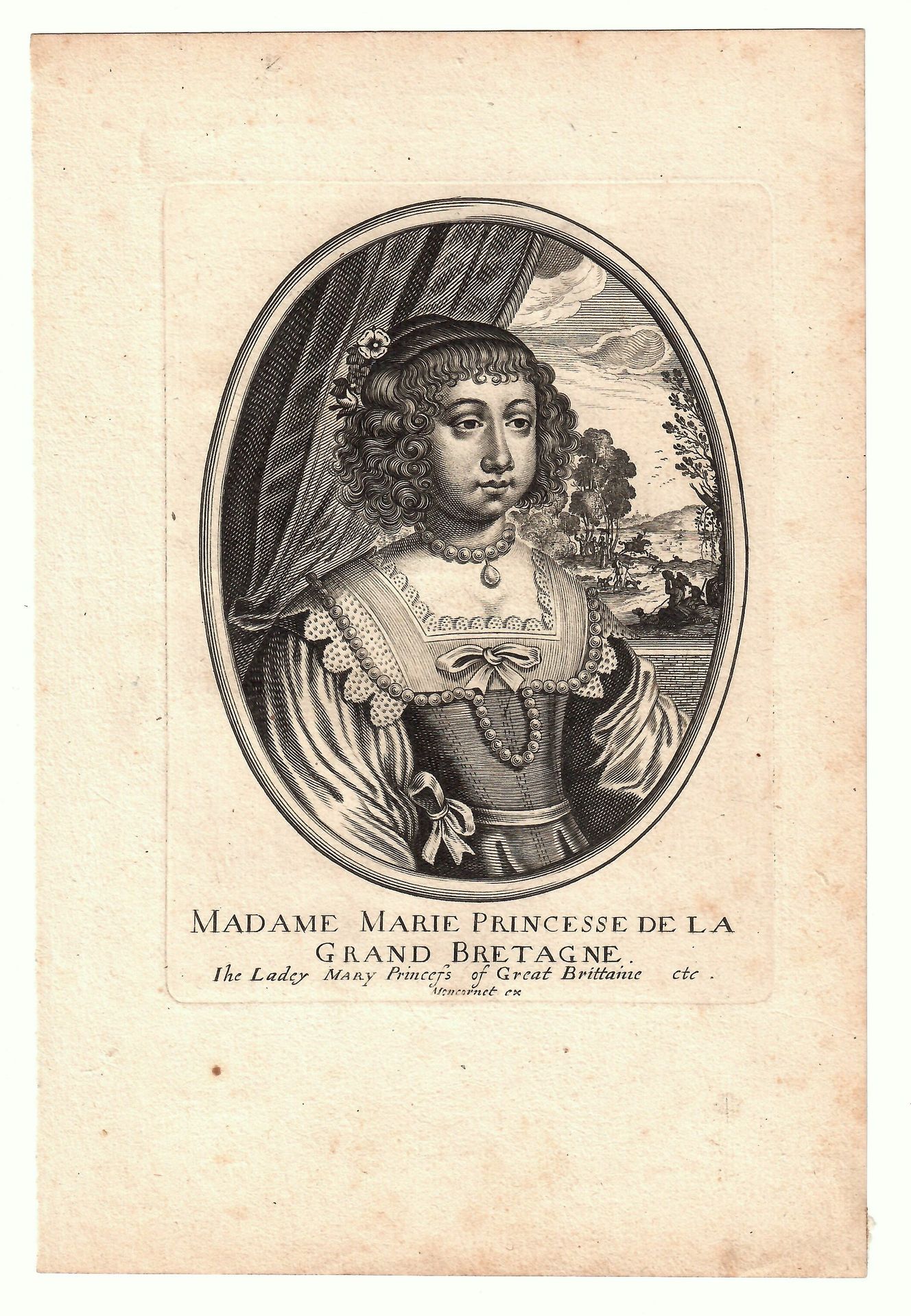 Null « Madame MARIE Princesse de la Grande Bretagne » Gravure (24,5 x 16 cm) de &hellip;