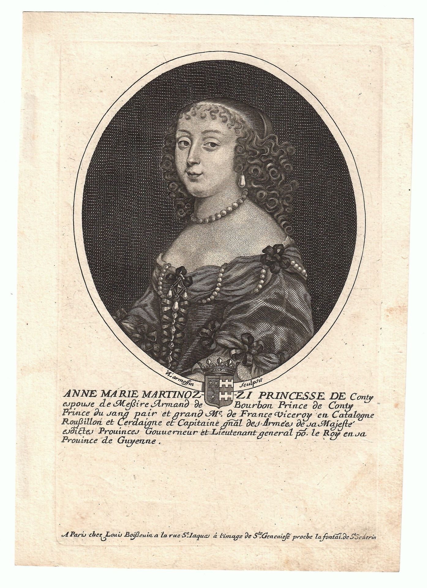 Null « Anne Marie MARTINOZZI, princesse de Conti, épouse de Messire Armand de BO&hellip;