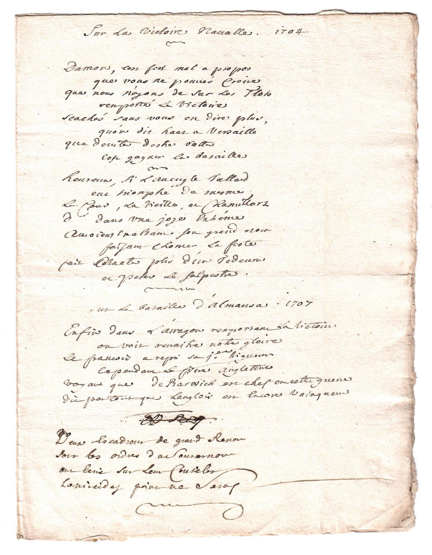 Null 路易十四时期的诗作："1704年海军的胜利--1707年阿尔曼萨战役--1709年热内卢游行时--关于经验主义医生赫尔维霍斯先生的十四行诗" --十八&hellip;