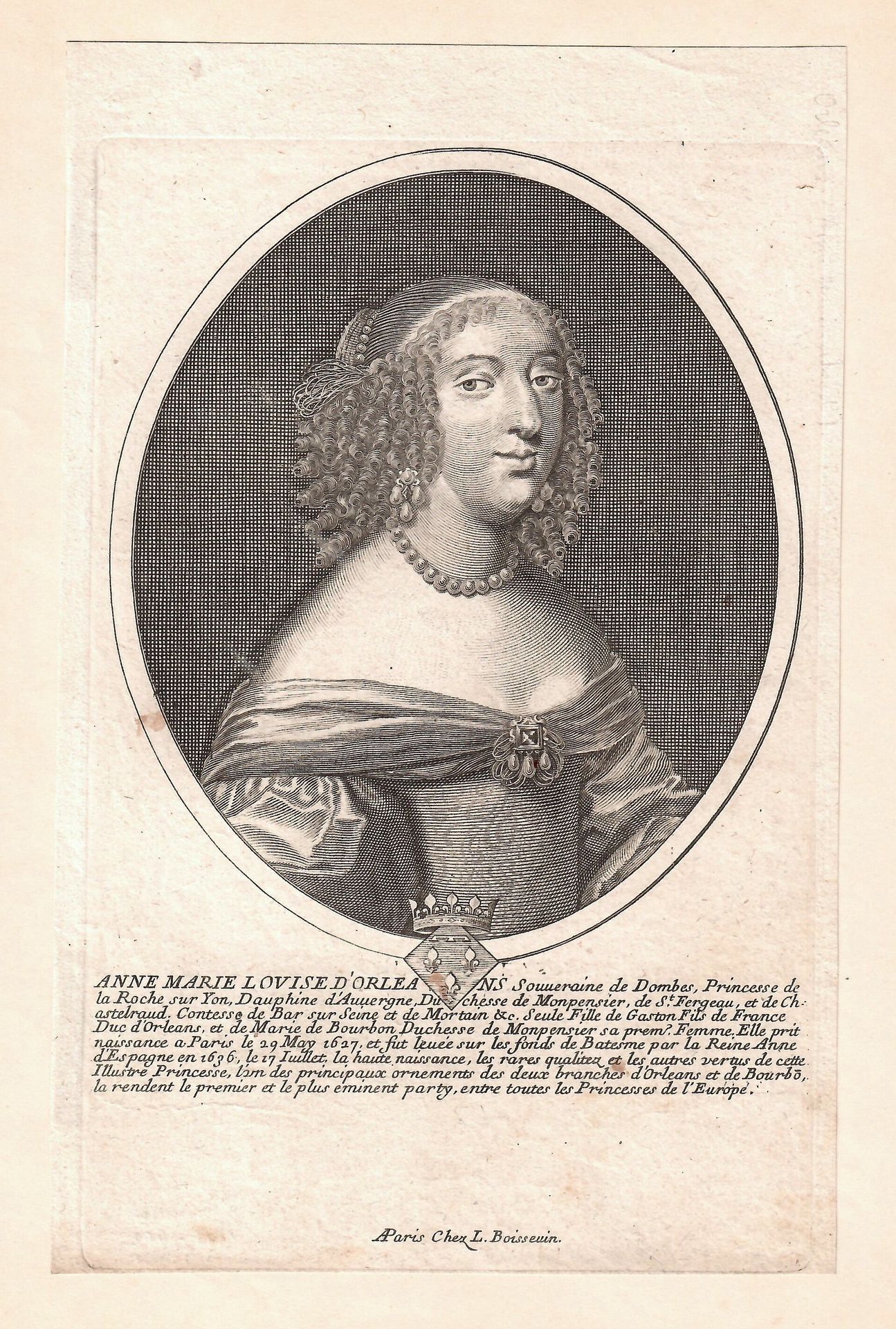 Null Anne Marie Louise d'ORLÉANS, Sovrana di DOMBES, Principessa di La Roche sur&hellip;