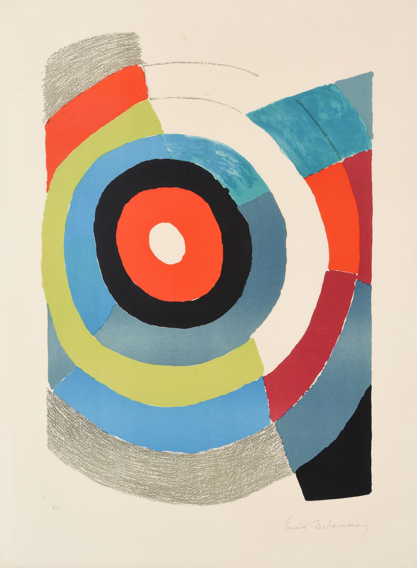 Sonia DELAUNAY (1885-1979) Zielscheibe, 1974.
Siebdruck.
Signiert und nummeriert&hellip;
