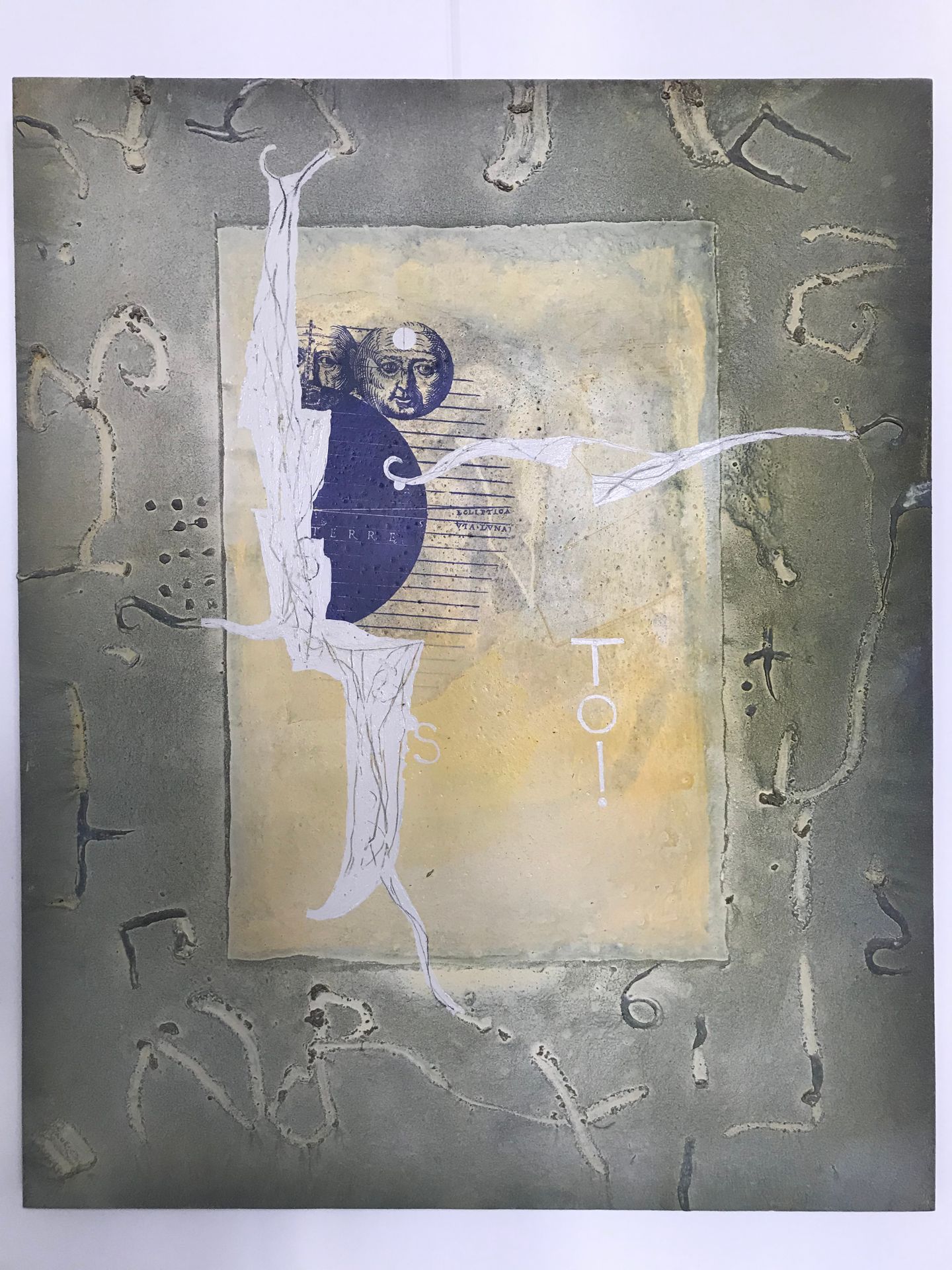 Null Richard TEXIER (1955) 
白夜, 1999 
布面混合媒体 
100 x 81 cm