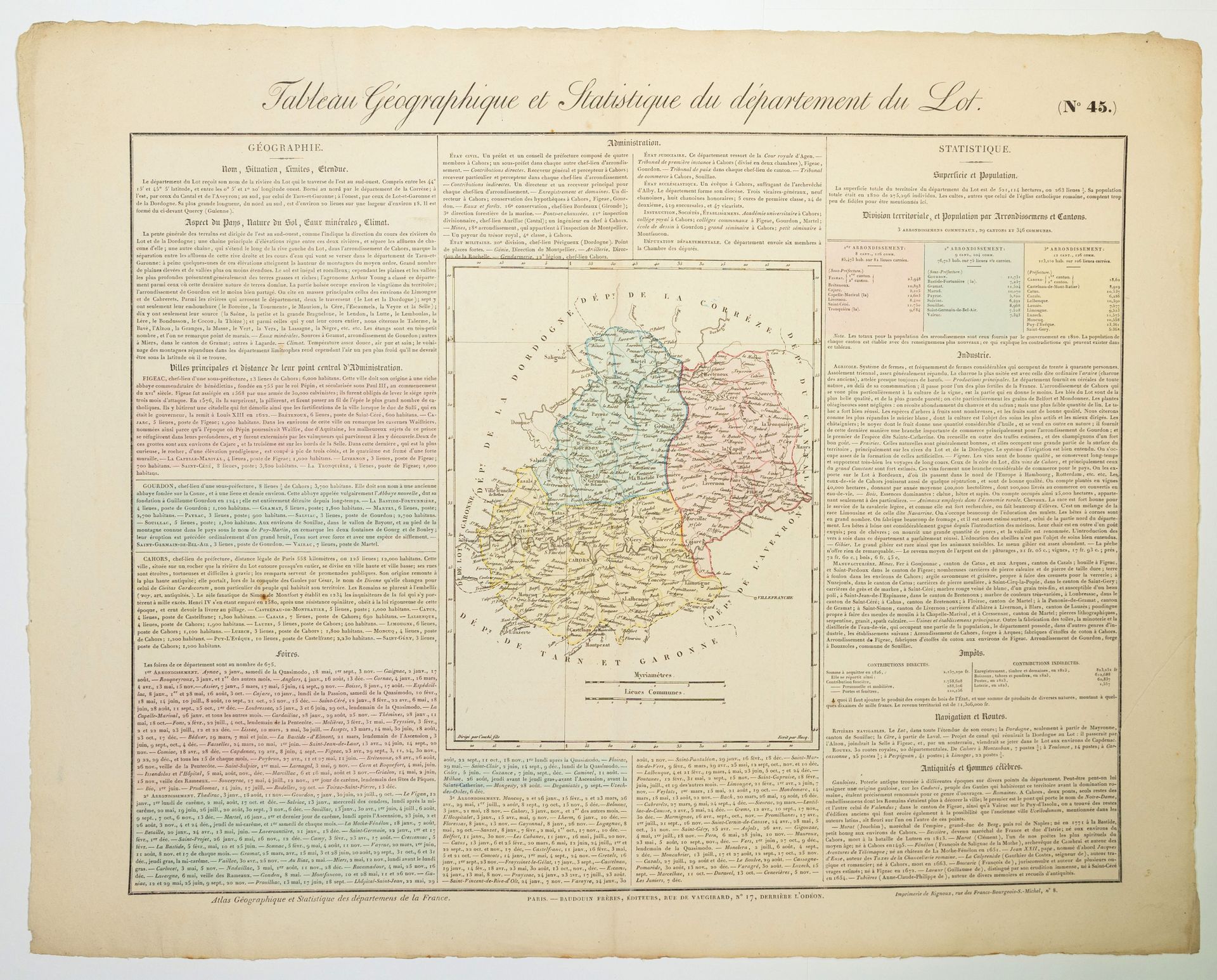 Null LOT."LOT省的地理和统计表"。Atlas géographique et Statistique des départements de Fra&hellip;