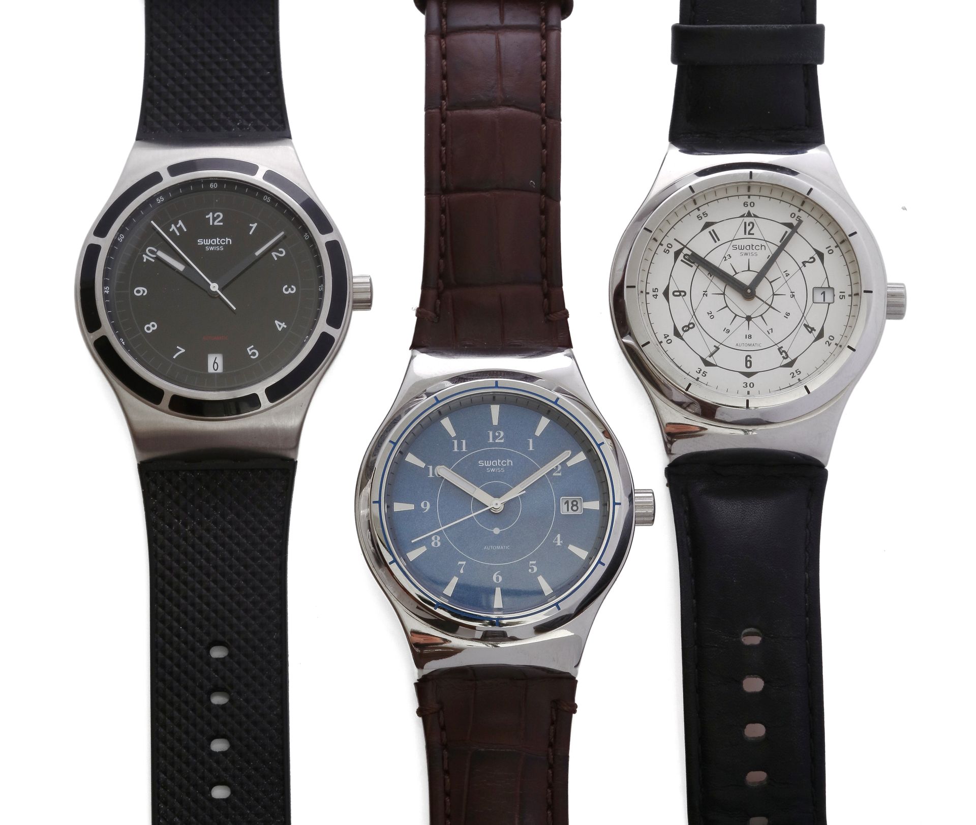 Null 一套塑料斯沃琪手表，配有自动（51型）或石英机芯。包括Ice Watch手表。 
这些手表按原样出售，不保证其功能。