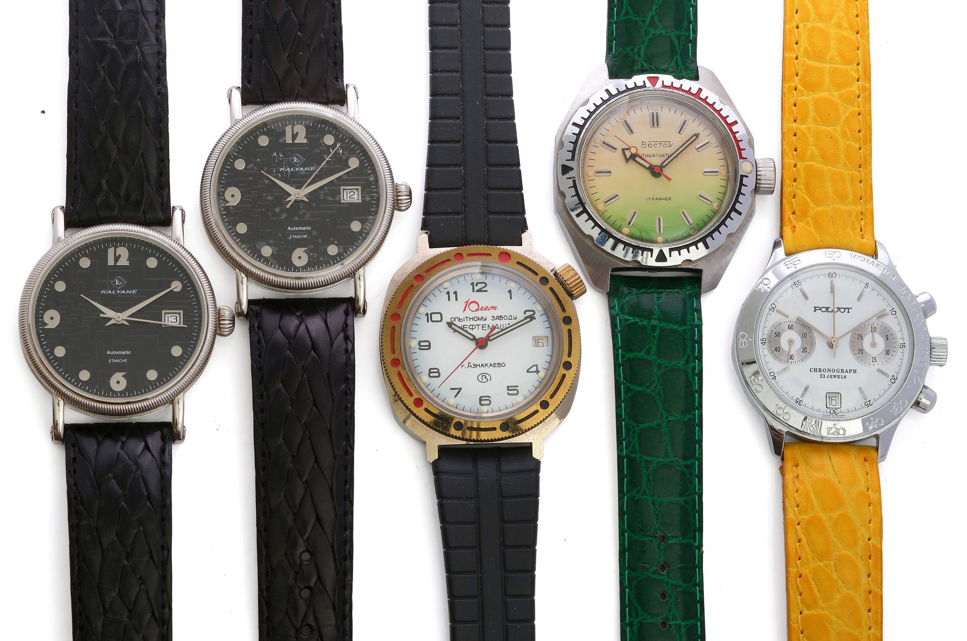 Null Un lot de montres de fabrication russe comprenant des Poljot ou Boctok à m&hellip;