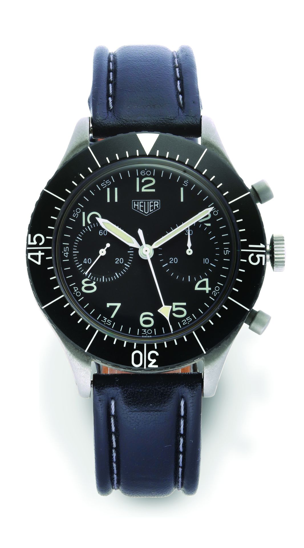 HEUER Bund
Steel aviator's watch with mechanical movement - Round case, rotating&hellip;