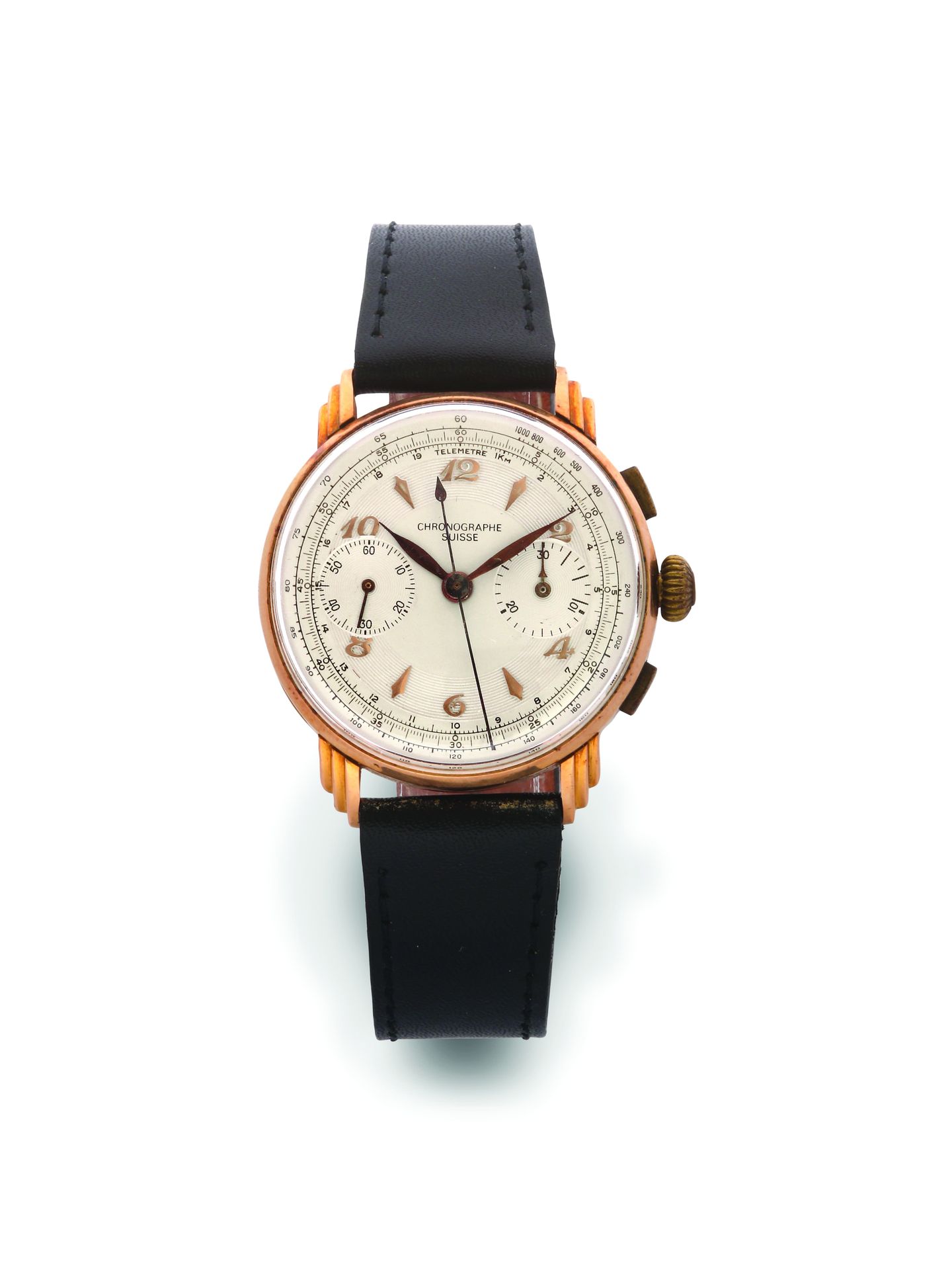 CHRONOGRAPHE SUISSE Art Deco handles
Chronograph watch in 18K 750 rose gold with&hellip;