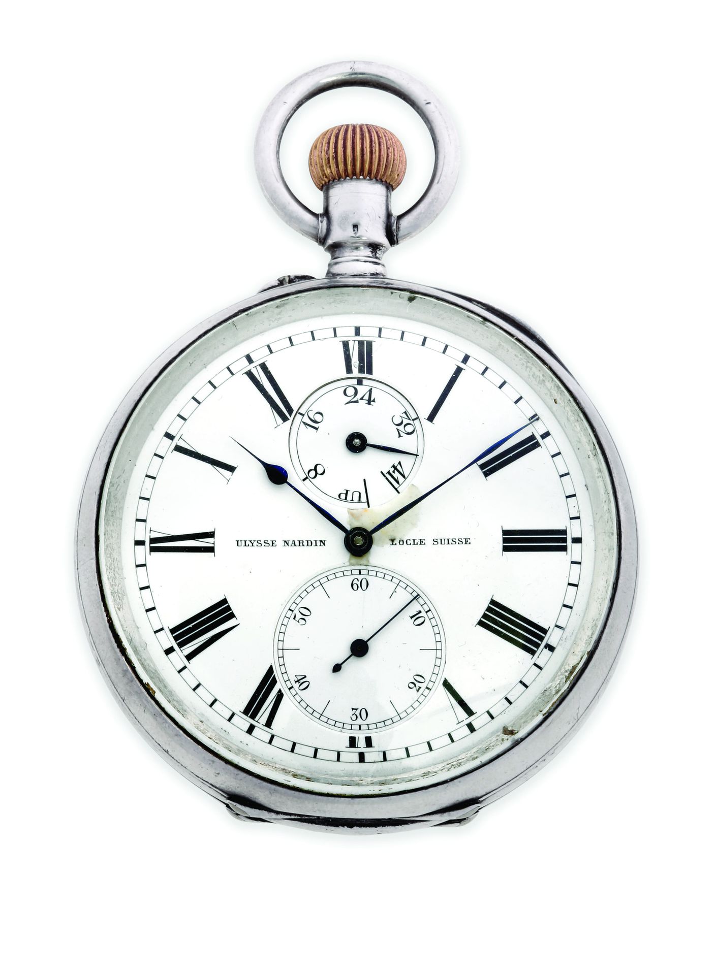 ULYSSE NARDIN US NAVY - N°10977
800 thousandths silver pocket watch with mechani&hellip;