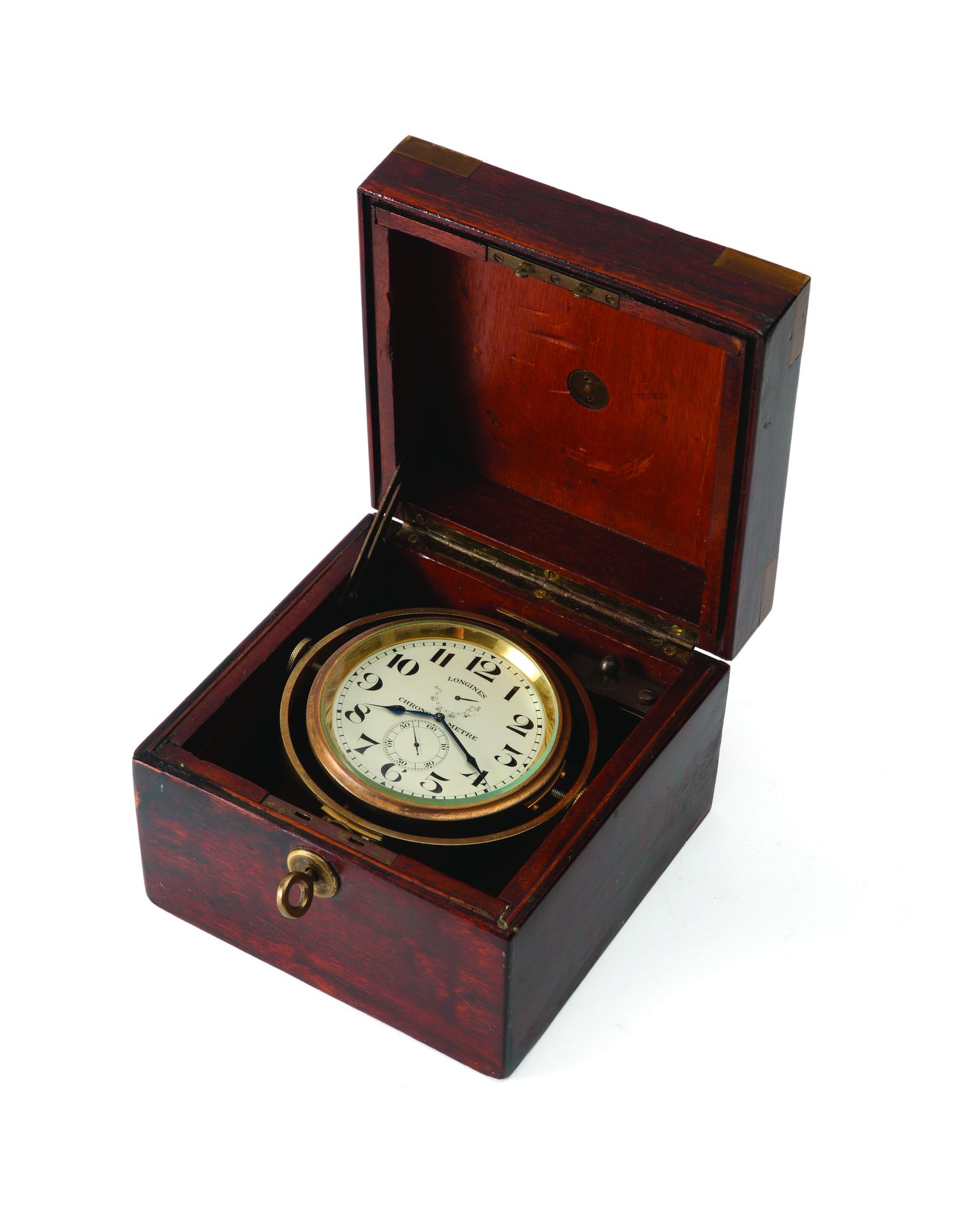 LONGINES Borduhr aus Messing mit mechanischem Uhrwerk - rundes Gehäuse, glatte L&hellip;
