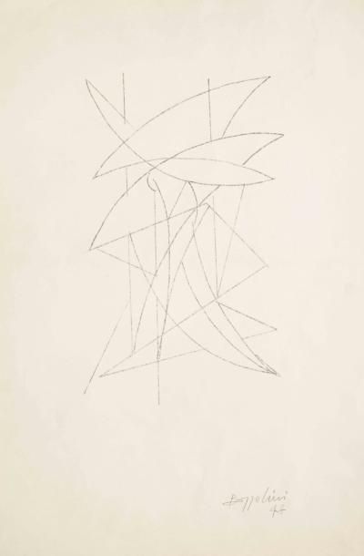 Silvano BOZZOLINI Composition, 1948 Lithographie signée et daté en bas à droite &hellip;