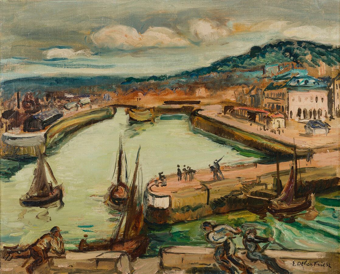 Null 埃米尔-奥托-弗里斯(1879-1949)

鸿福莱尔港

布面油画，右下角有签名。

38 x 46厘米。

(有框)。



展览：Othon F&hellip;