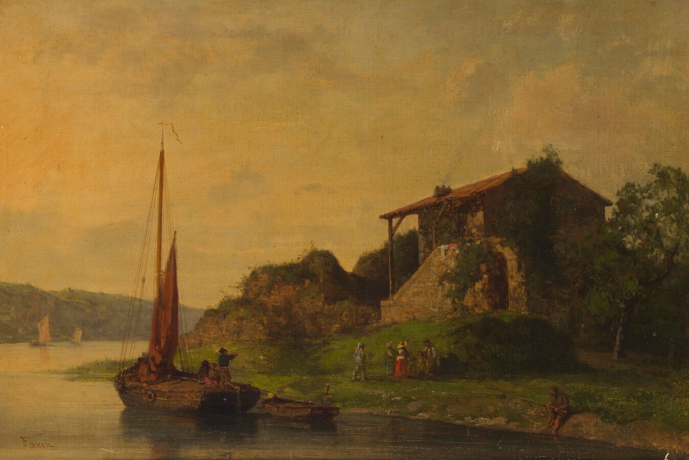 Null FAXON (XIXème)

Paysage fluvial animé

Huile sur toile signée en bas à gauc&hellip;