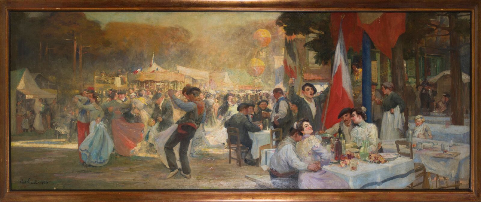 Alex LIZAL (1878 1915) 
L'Assemblade au Pays Landais, 1904 
Huile sur toile, sig&hellip;