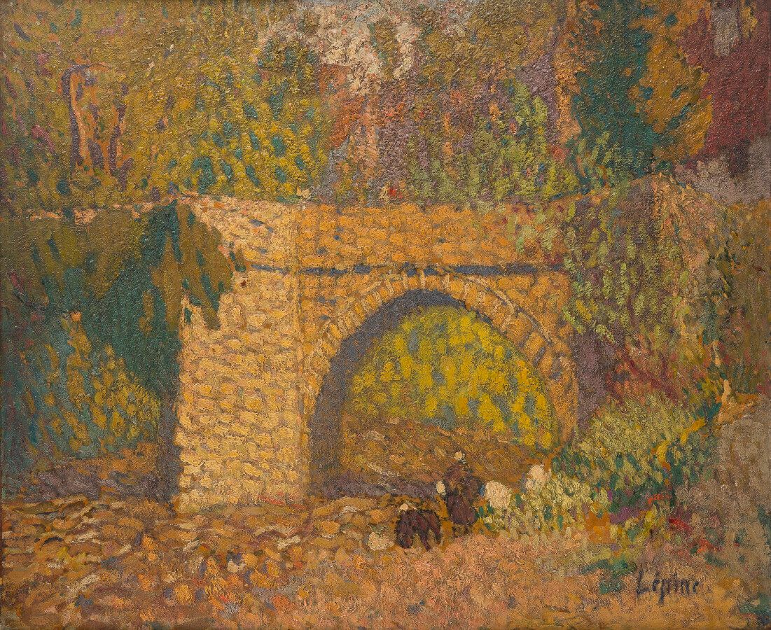° Joseph LÉPINE (1867-1943)

Le pont de Treignac (Corrèze)

Huile sur carton, si&hellip;