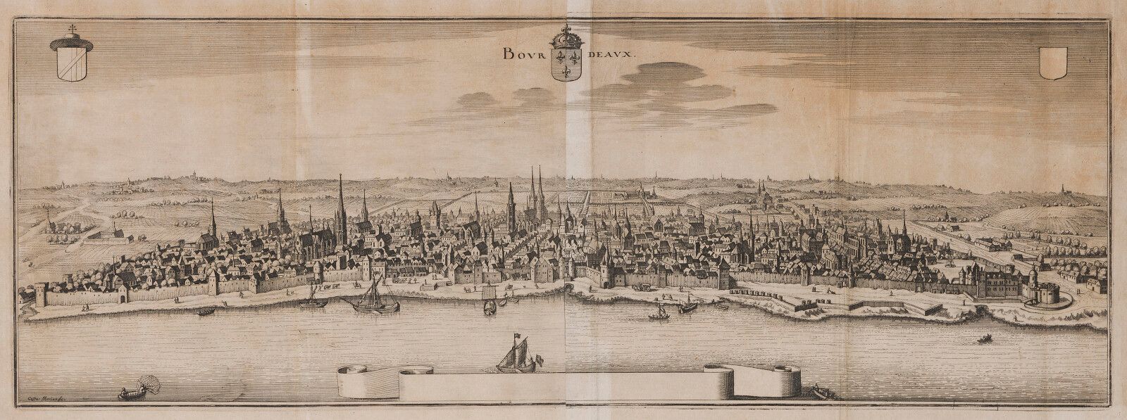 Null D'après Caspar MÉRIAN (1627-1686)

Vue panoramique de Bordeaux, 1661

Eau f&hellip;