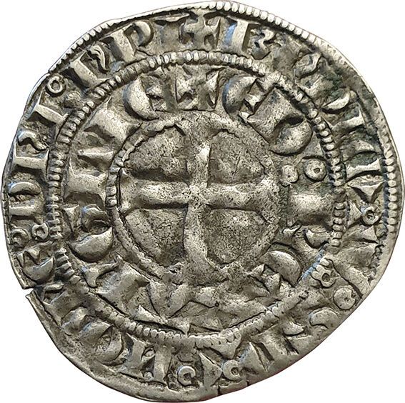 Null Aquitaine. Edward II. 1307-1327. White mesh or demi gros. A/ ED REX ANGLIE.&hellip;