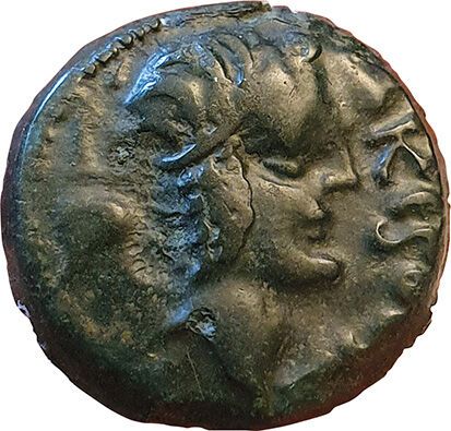 Null Karnuten. 1. Jh. V. Chr. Bronze TASGIITIOS mit Pegasus. A/ ELKESOOUIX vor d&hellip;