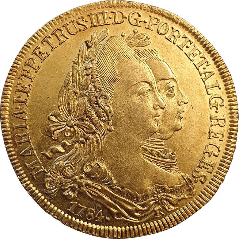 Null Brazil. Maria I and Pedro III. 6400 Reis 1784. 14,28grs. Km.199. SUP to SPL