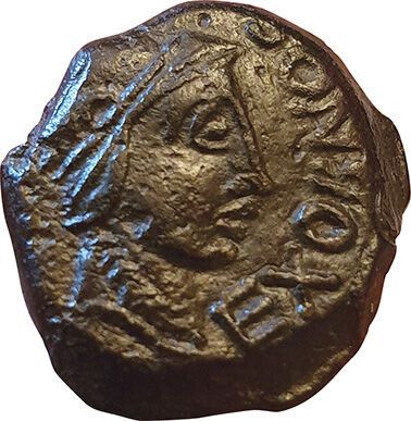 Null Turons. 1er s. Av. J.C. Bronze EXOBNOS. 3,23grs. D.T 2662. Légende complète&hellip;