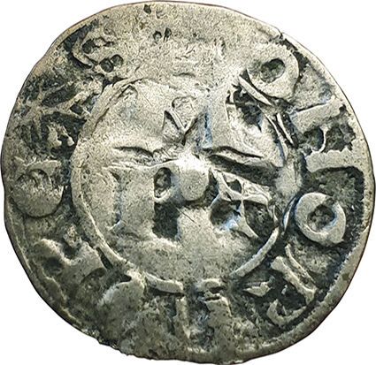 Null Bearn. Jean de Grailly. 1412-1436. Denarius. 0,63grs. Bd.527. Rare! TB+.