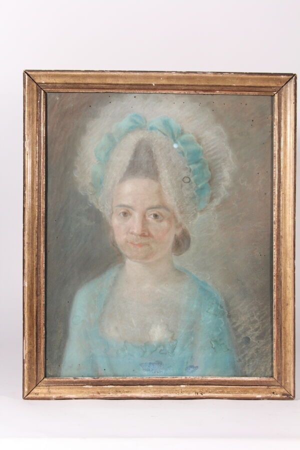 Null 18世纪末/19世纪初的学校

"戴着头饰的女人的肖像

灰色

50 x 40厘米

(潮湿的旧痕迹)