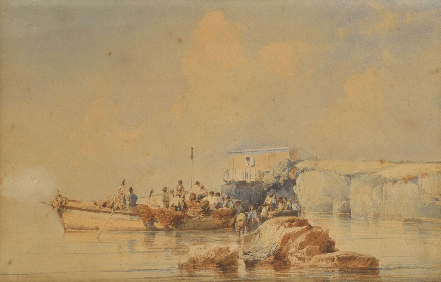Null Vincent COURDOUA N (1810-1893)

Die Rückkehr der Fischer

Aquarell, signier&hellip;