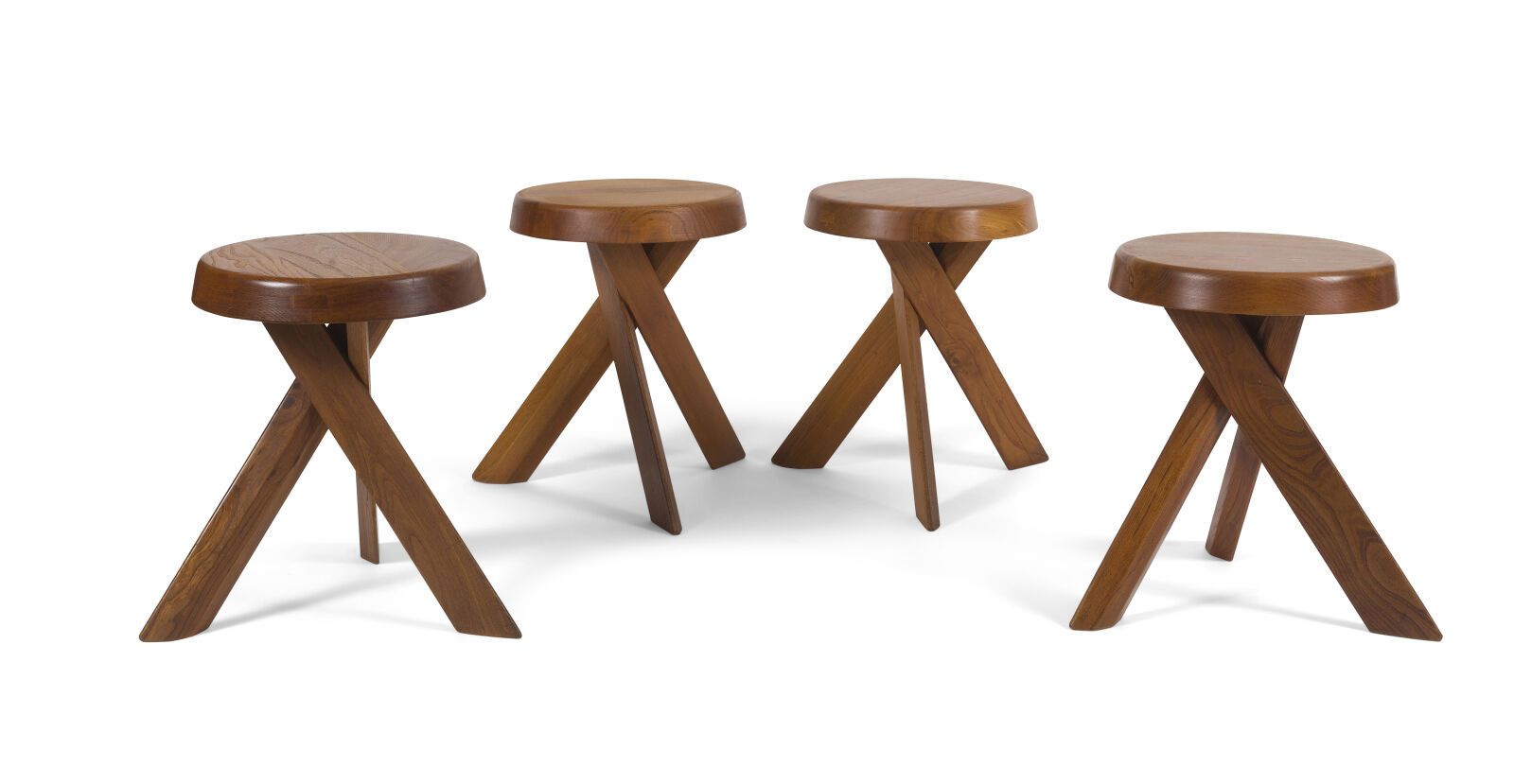 Null 皮埃尔-查波（1927-1987）--艺术家的一位亲密合作者的作品集

"S31A "也被称为 "圆凳"，该模型设计于[1974]。

榆木材质的4把&hellip;