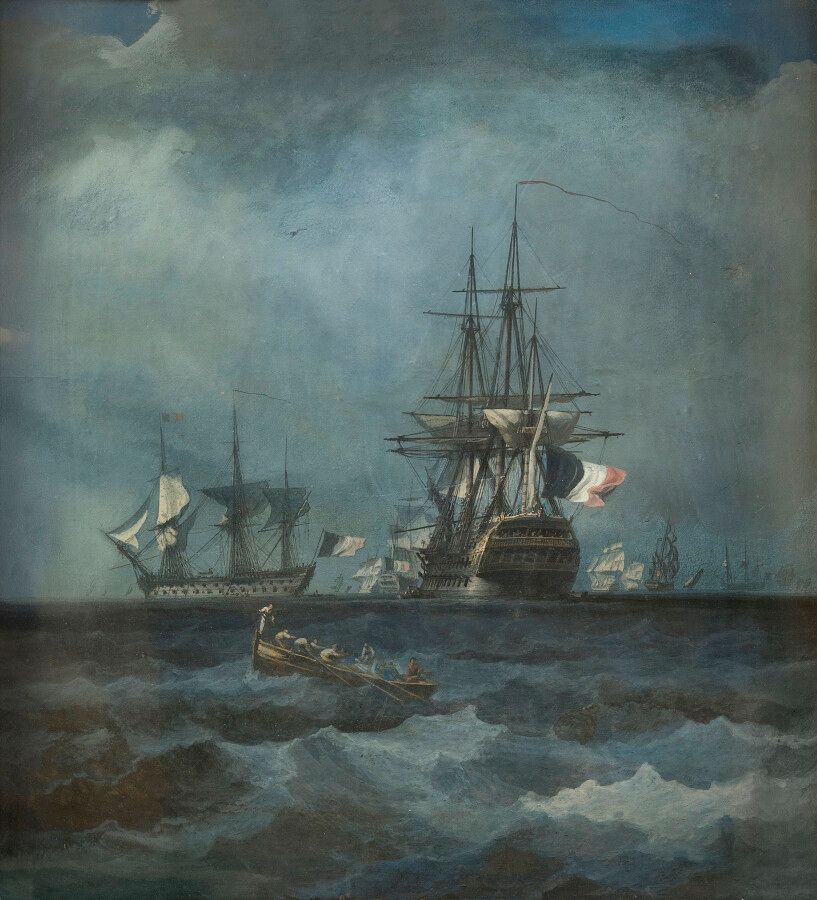 Null 亚历山大-让-诺埃尔（Brie-Comte-Robert 1752-巴黎1834）。

三桅大帆船

水粉画。

枪管右下方有签名 "Noel"。

&hellip;