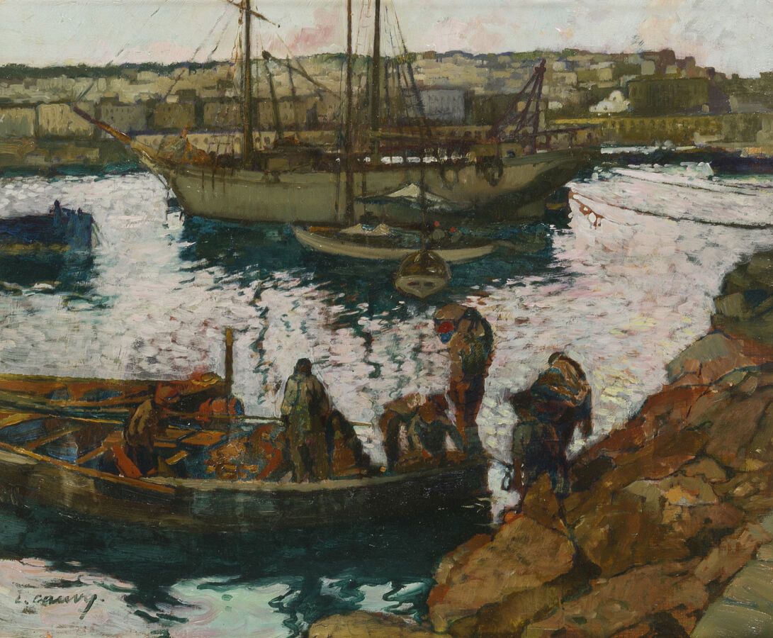 Null Léon CAUVY (Montpellier, 1874 - Algier, 1933)

Der Hafen von Algier

Öl auf&hellip;