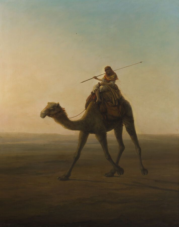 Null 东方学派

单峰骆驼

布面油画，右下角有署名 "AS"。

112 x 87厘米。

(Repeints)。