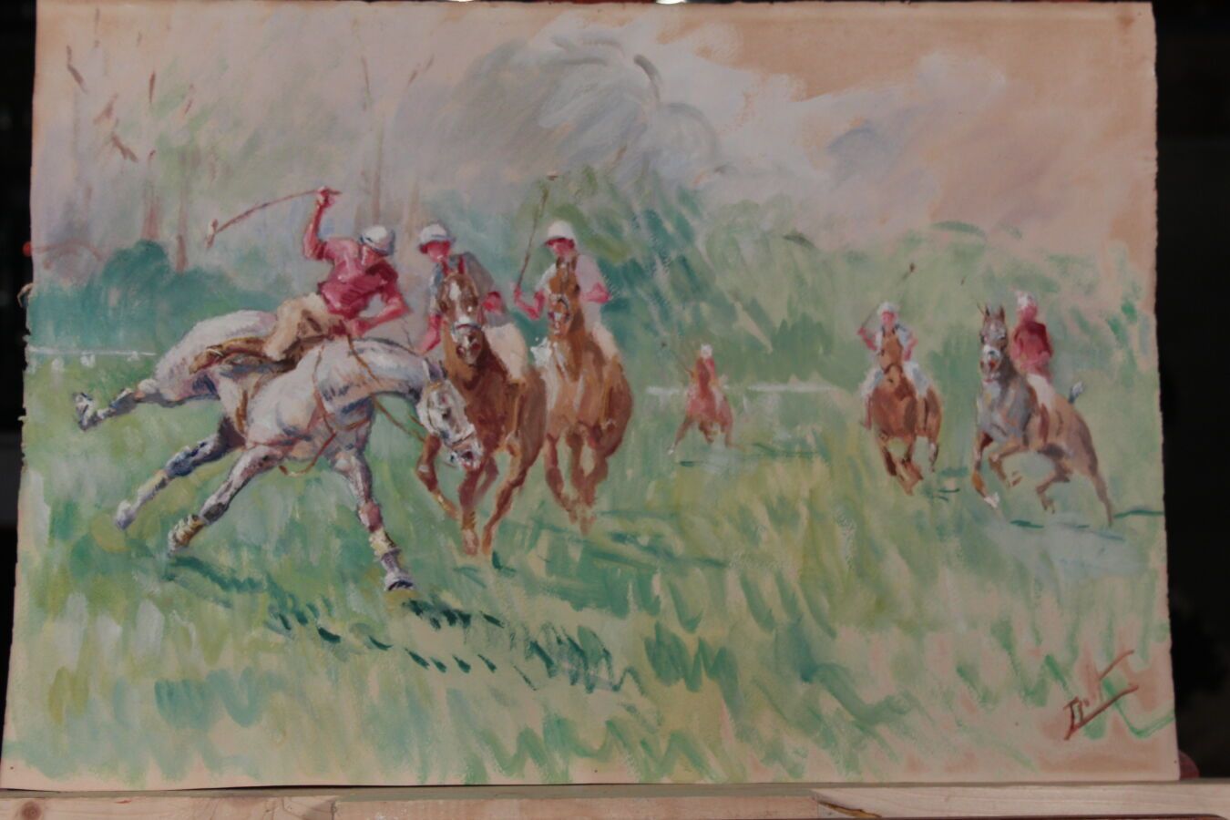 Null Odette DURAND (1885-1972) known as DETT

"Game of polo".

Oil on paper sign&hellip;